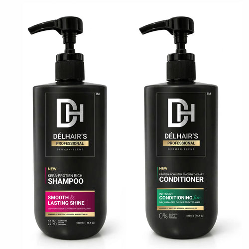 Delhairs Kera Protein Shampoo & Conditioner Combo Pack – 500ml x2 Bundle
