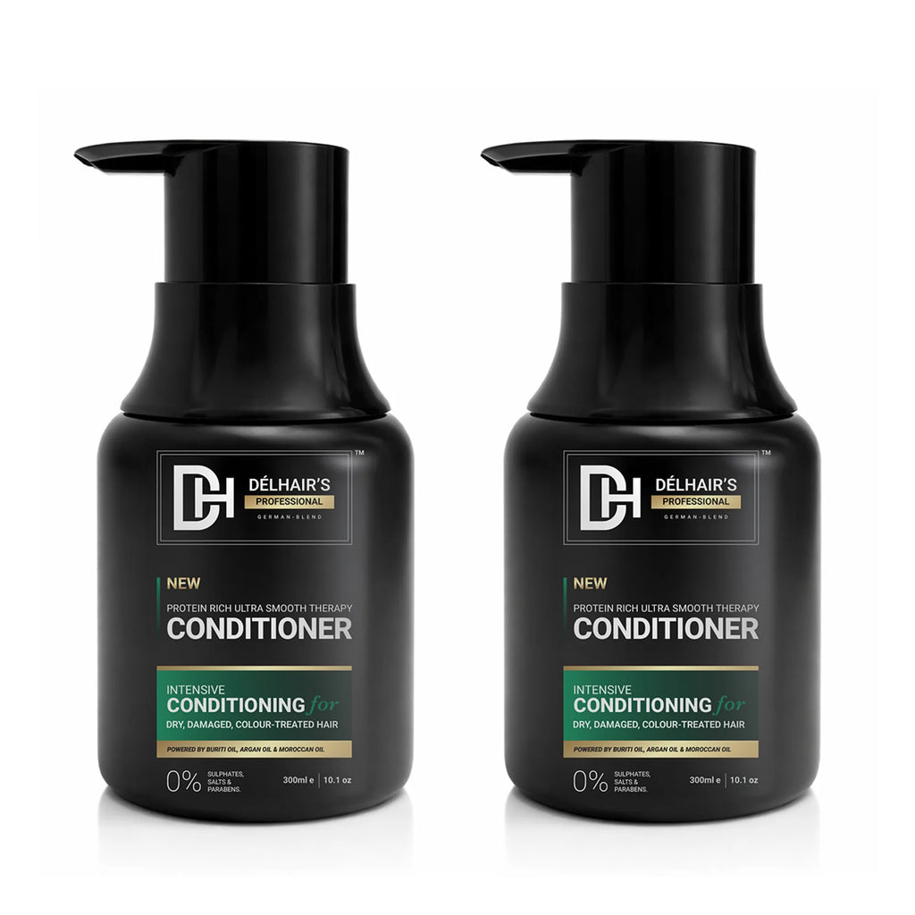 Delhairs Protein Rich Ultra Smooth Therapy Conditioner Pack of 2 – 300ml x2 Bundle