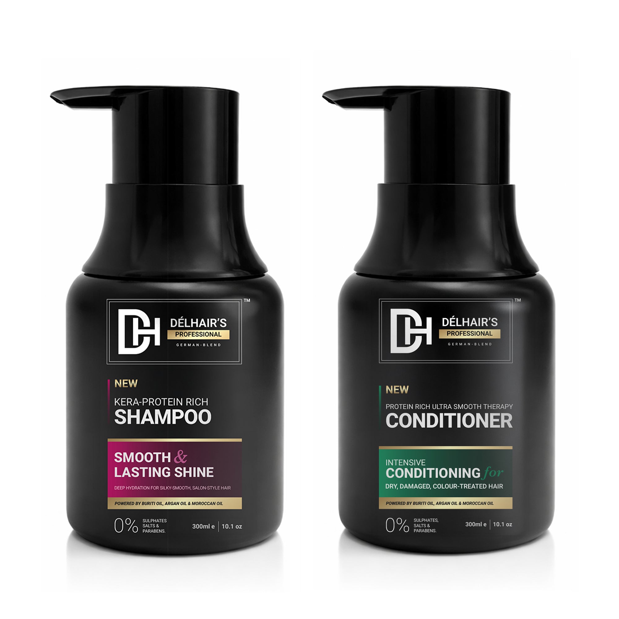 Delhairs Kera Protein Rich Shampoo & Protein Rich Ultra Smooth Therapy Conditioner Pack Of 2 - 300ml e