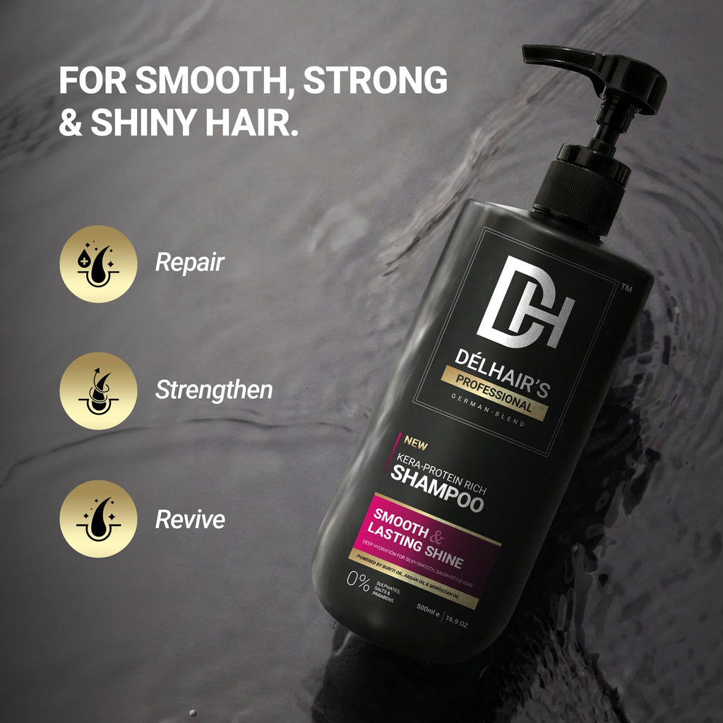 Delhairs Kera Protein Rich Shampoo & Protein Rich Ultra Smooth Therapy Conditioner Pack Of 2 - 500ml E