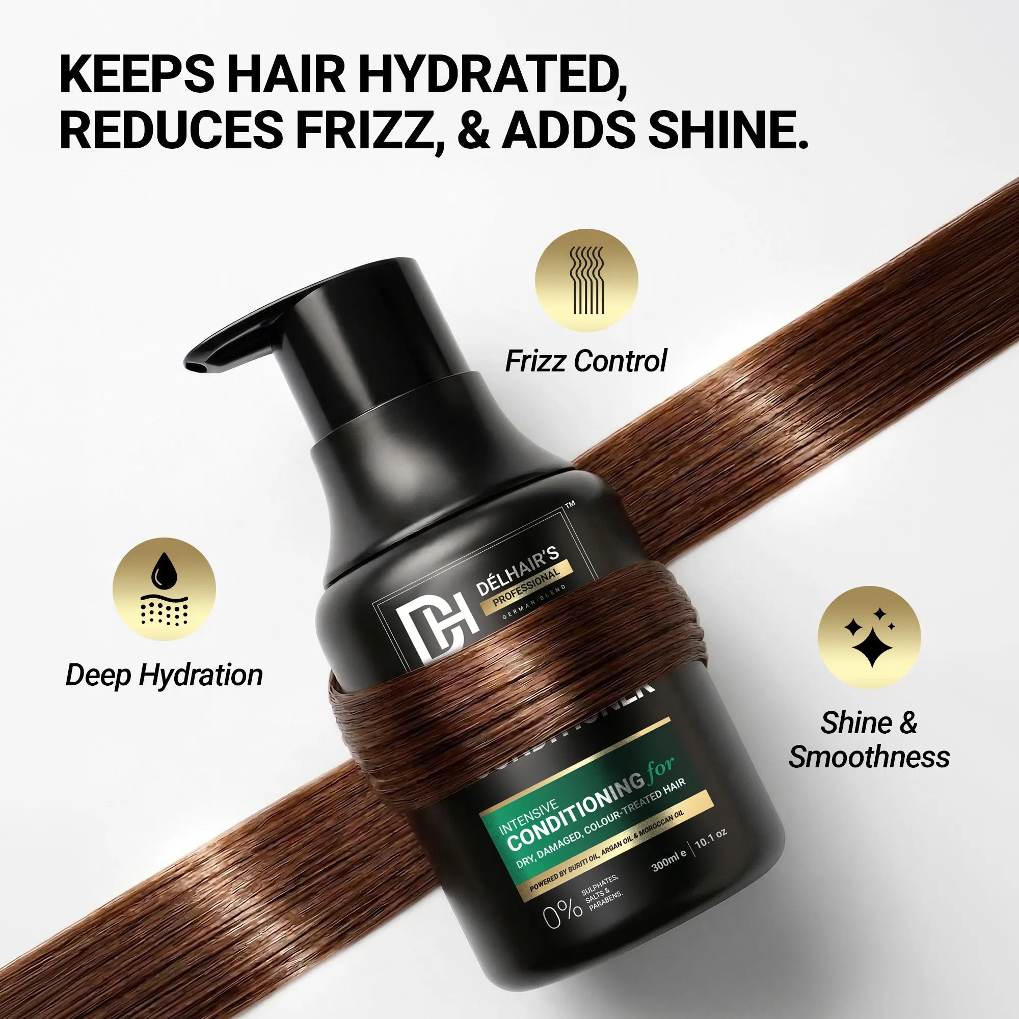 Delhairs Protein Rich Ultra Smooth Therapy Conditioner 300ml – Deep Conditioning Formula