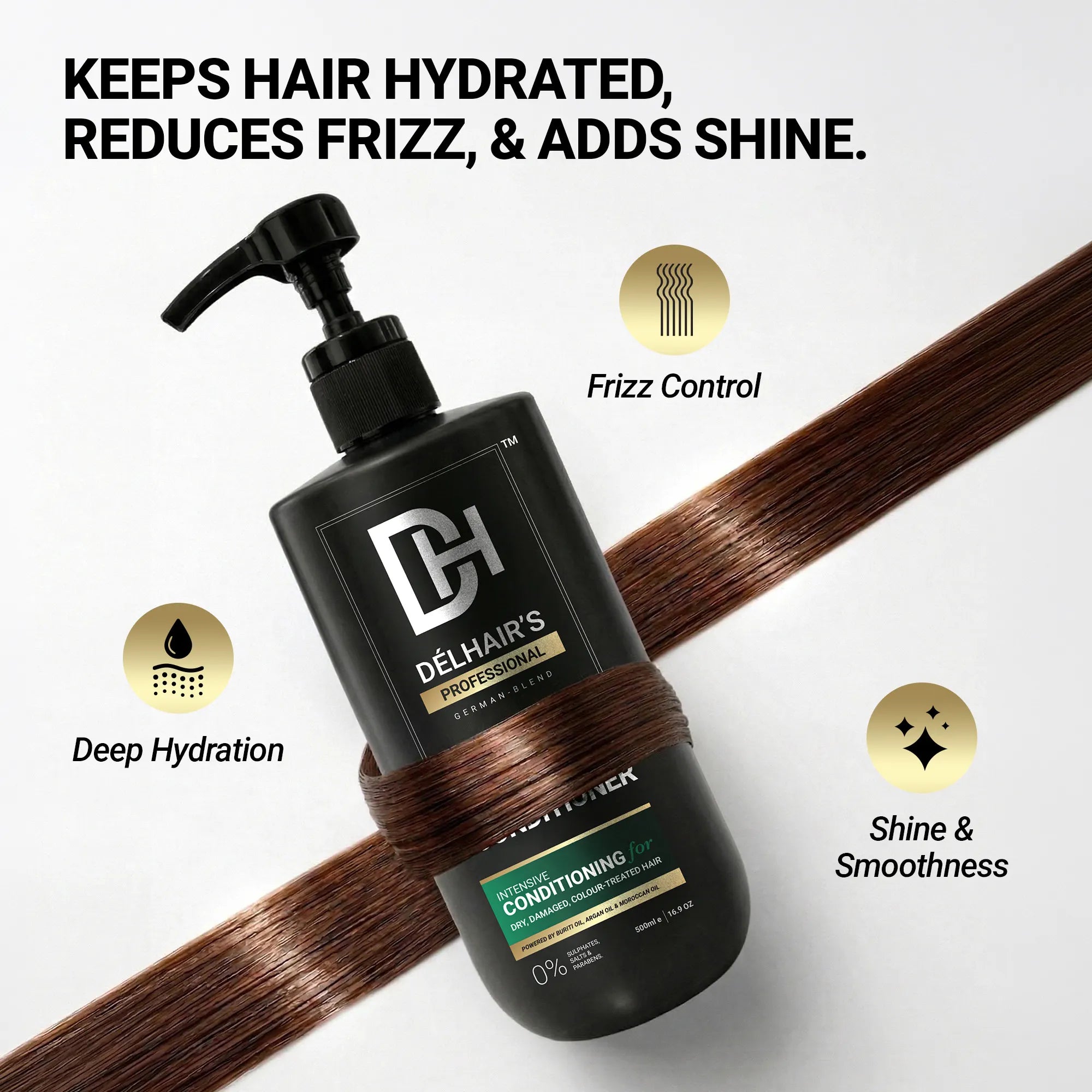 Delhairs Protein Rich Ultra Smooth Therapy Conditioner 500ml – Deep Conditioning Formula