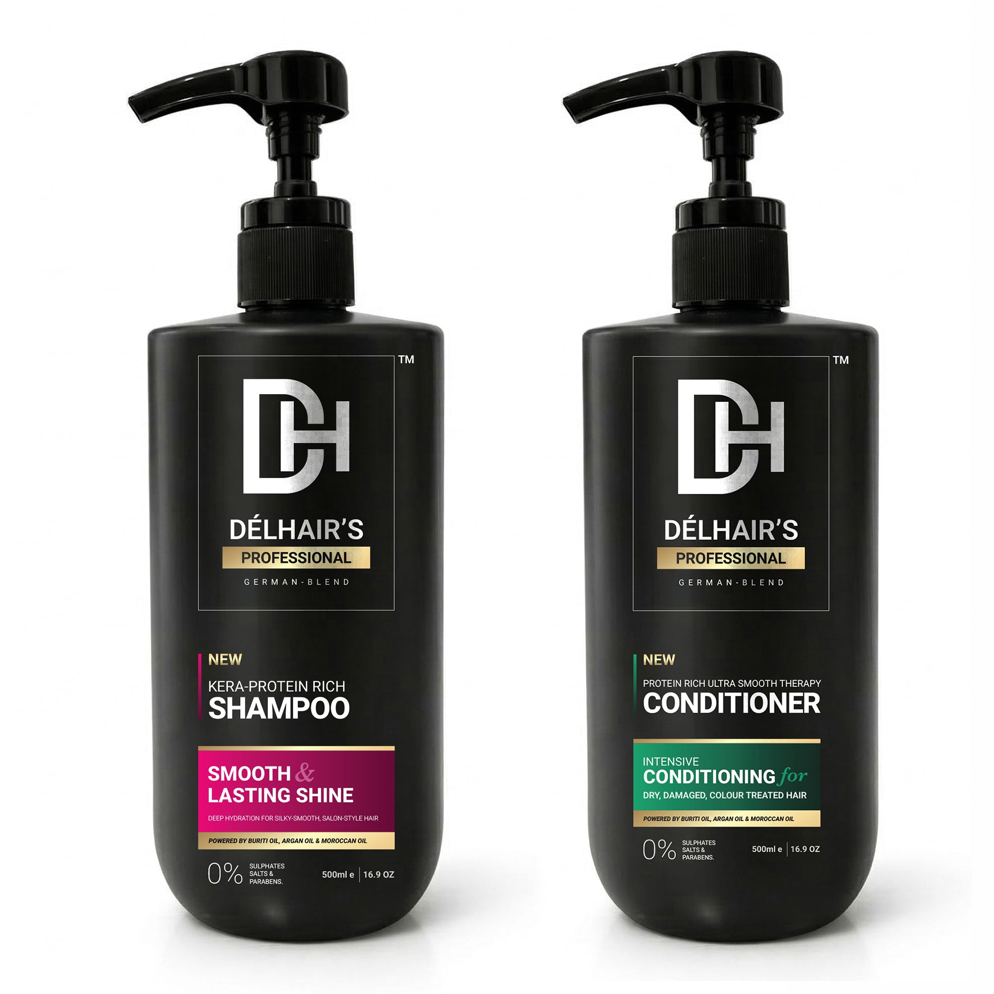 Delhairs Kera Protein Rich Shampoo & Protein Rich Ultra Smooth Therapy Conditioner Pack Of 2 - 500ml E